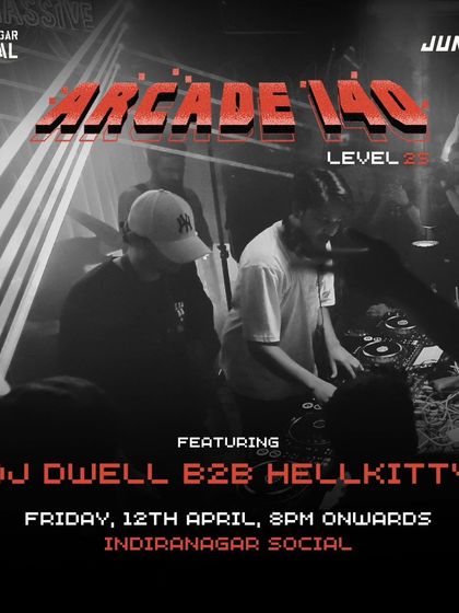 The flyer for my back to back set with Hellkitty at Arcade 140. We closed out the main room with a high energy riot of dub, grime, and dnb.