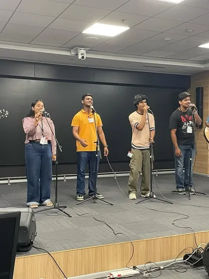 Our Kala-Car fellows take the stage for a live performance. This program is designed to build complete artists, providing them with the skills and confidence to perform, build their brand, and navigate the music industry.