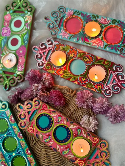 Introducing our new three-set tea light holders, with intricate, traditional designs.