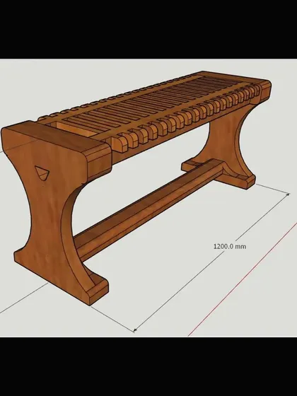 Every project starts with a plan. Here is a digital 3D model of a student's bench project, created using CAD software to perfect dimensions and joinery before a single piece of wood is cut.