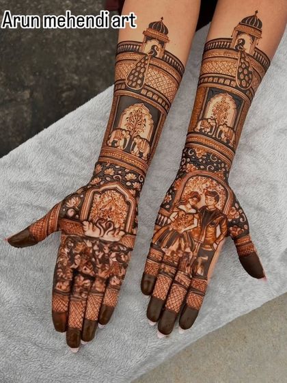 A beautiful design featuring a couple portrait on one hand and a depiction of a proposal on the other.