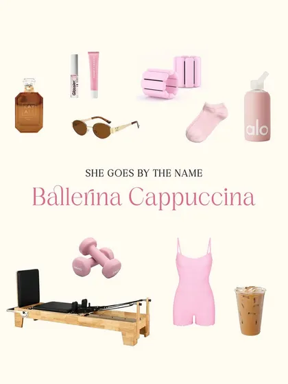 If the Pilates "it girl" was a vibe, this would be it. She goes by the name Ballerina Cappuccina.