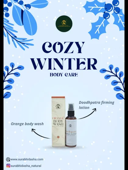 Get cozy this winter with our body care duo. The Orange Body Wash cleanses gently, while the Doodhpatra Firming Lotion provides deep hydration for soft, glowing skin.