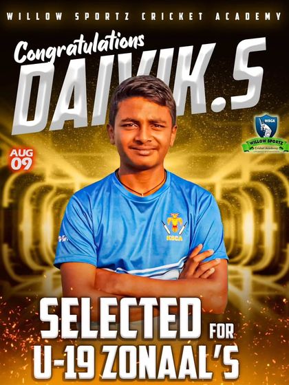 Another one of our players, Daivik S, making it to the U-19 Zonals. Our high-performance program consistently produces players ready for zonal selection.