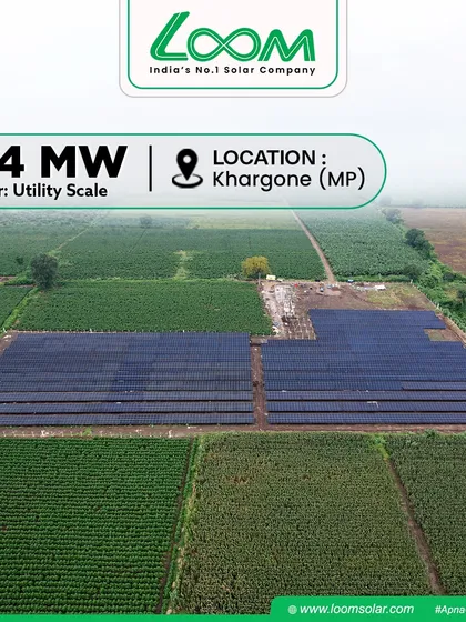This aerial view shows a 2.4 MW utility-scale solar project I installed in Khargone, MP. I have the capability to transform large agricultural landholdings into powerful, clean energy generating plants that benefit the entire region.