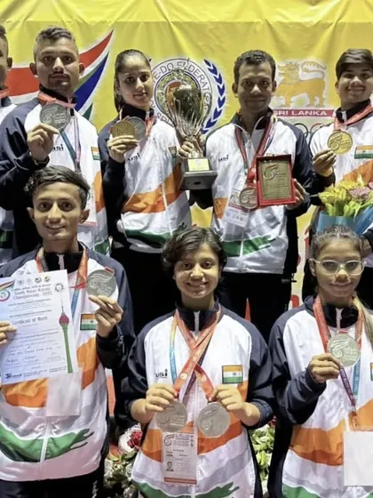 A group photo of the medal-winning Indian athletes at the South Asian Championship. A powerful display of the talent and depth of our national team.