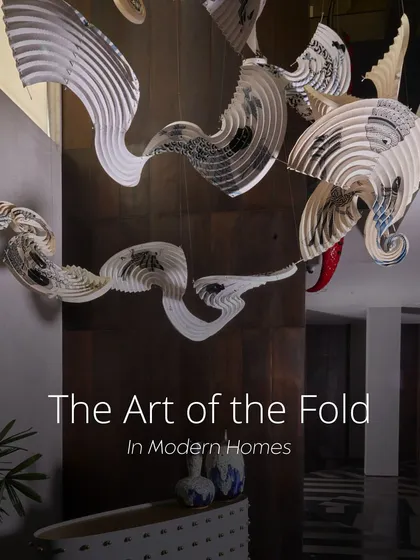 The art of the fold, reimagined for modern homes. This collection showcases our collaborative origami and kirigami installations that use folded forms to manipulate light, texture, and spatial experience.