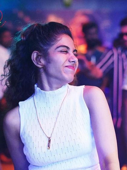 A happy partygoer at Ginza.