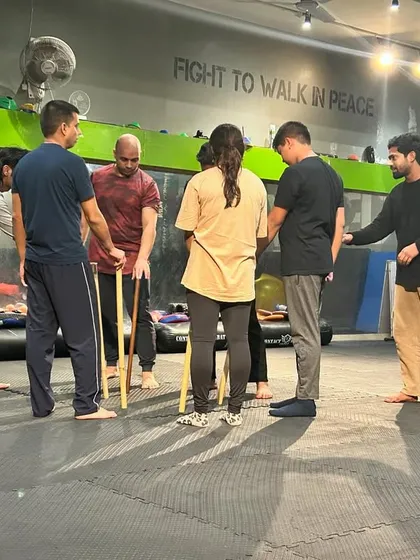 Even our fun drills have a purpose. This stick-based exercise improves coordination, teamwork, and reaction time in a playful yet challenging way.