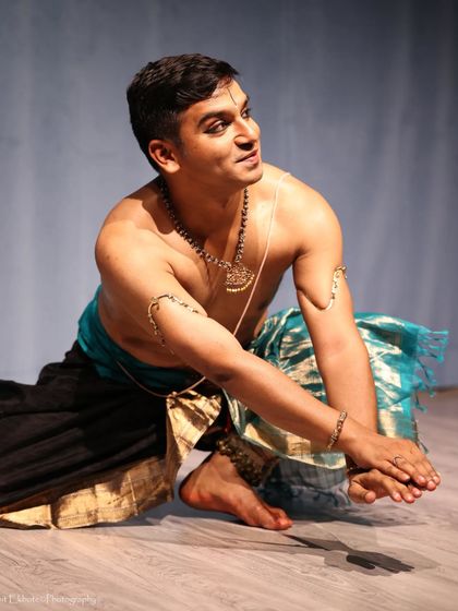 A moment from my performance of "Ras-e-Raskhan" in Pune. This production explores the journey of the poet Raskhan, whose devotion to Krishna transcended cast and creed.