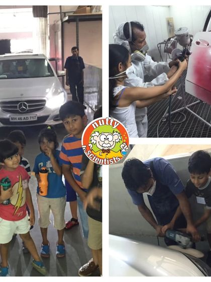 A very special field trip to a Mercedes-Benz showroom. Our little scientists got a behind-the-scenes look at car mechanics, from polishing and painting to the final car wash.