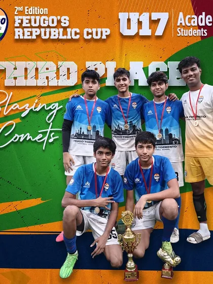 The 'Blazing Comets', who secured Third Place in the U-17 Republic Day tournament.