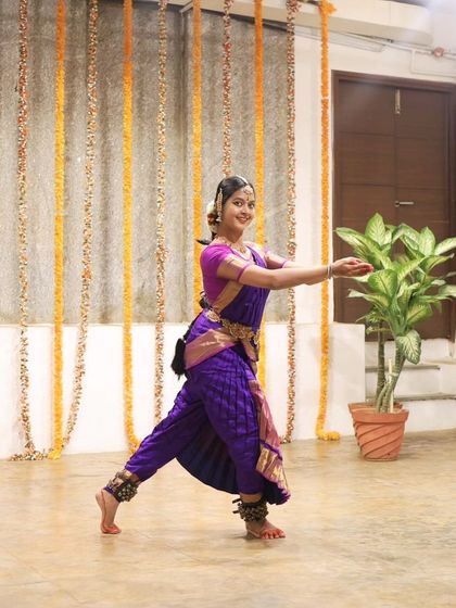 A Bharatanatyam dancer performs at our Platform Performances event.