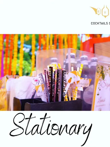 A closer look at our customized bar stationery. We can design everything from menus to these personalized stirrers to ensure every detail of the bar is perfect.