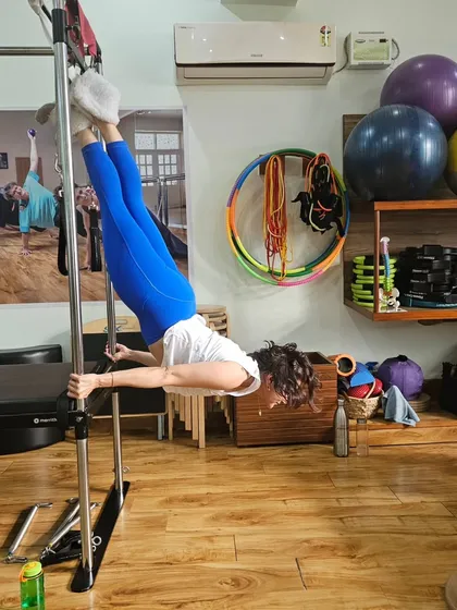 Another look at the Ped-o-Pull inversion. It's a fantastic way to build upper body strength and enjoy the benefits of being upside down.