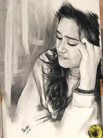 A gallery of my portraits created using the dry brush technique with black oil paint. This method allows for incredible realism and texture, perfect for capturing every detail from hair to clothing.