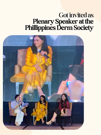 I was invited as a Plenary Speaker at the Philippines Derm Society. This is a role I used to admire in senior dermatologists, and it's a surreal feeling to be in that position now.