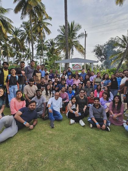 A large group of friends enjoying their time together on our lawn. Our resort is spacious enough to accommodate big groups comfortably.