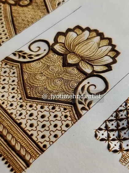 A close-up of a lotus startup design, showing how to use spirals and geometric patterns as fillers.