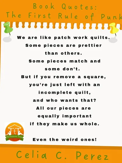 This quote from 'The First Rule of Punk' really made me think. It's a beautiful way of saying that all our pieces, even the weird ones, make us who we are.