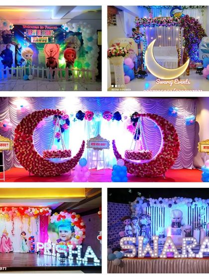 A collage of our work, showcasing different themes for baby showers, naming ceremonies, and birthdays.