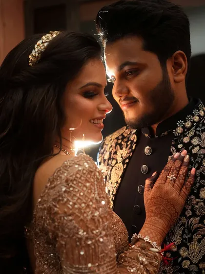 An intimate moment between the couple during their Sangeet night. Amidst all the dancing and music, we make sure to capture the love that's at the center of it all.