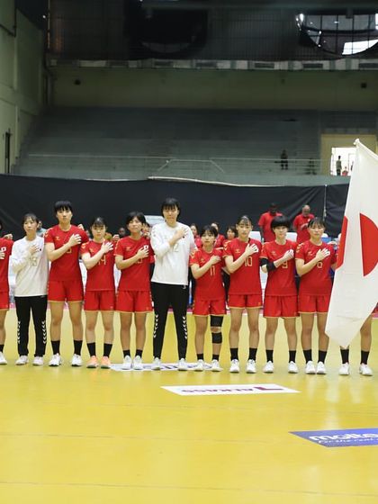 The women's handball team from China during the opening ceremony. Our venue has the capacity and protocol to host multiple international teams.