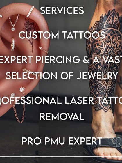 We offer a wide range of services, including custom tattoos, expert piercing with a vast selection of jewelry, laser tattoo removal, and professional permanent makeup.