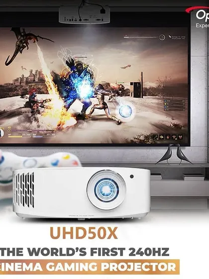 For gamers, we offer specialized cinema gaming projectors like the Optoma UHD50X. With ultra-fast 240Hz refresh rates and low input lag, it provides a smooth, responsive big-screen gaming experience without compromising on 4K cinematic quality.