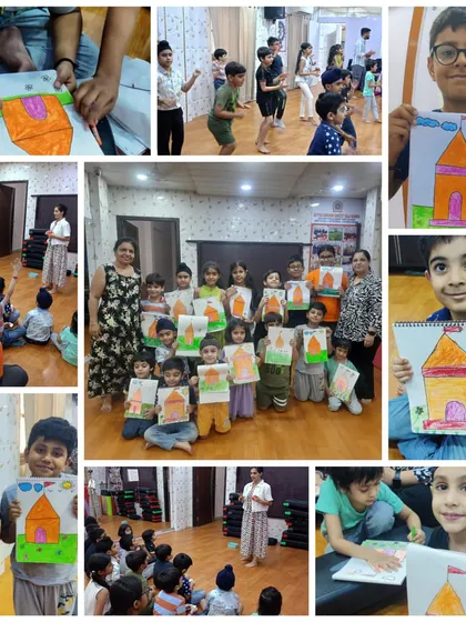 Our summer camps are a whirlwind of activity. This collage captures the energy and variety, from focused drawing sessions to group photos celebrating the amazing artwork created each day.