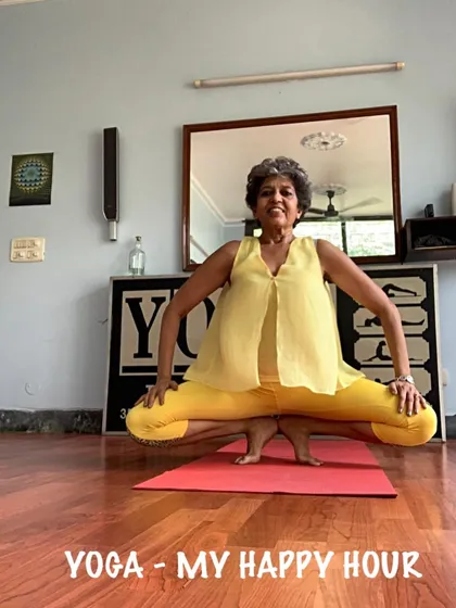 Another view of the scale pose, a fun and challenging way to test your strength and balance.