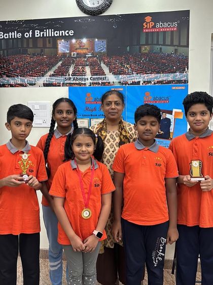 Here is a group of my talented students with their well deserved awards. Their consistent effort in our abacus and mental arithmetic training sessions shines through.