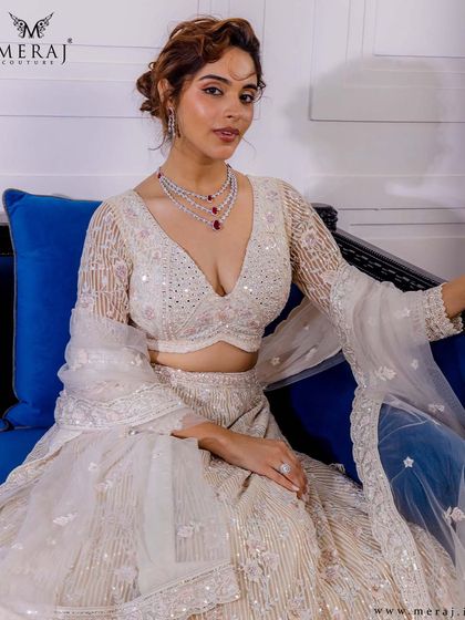Meraj Couture - Luxury Occasion Wear Ethereal Lehengas: Pastels & Ivories photo 7