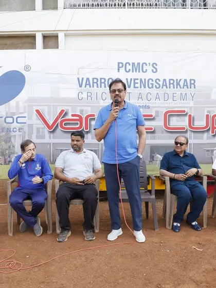 Addressing the players and parents at the conclusion of the U-15 Varroc Cup finals.