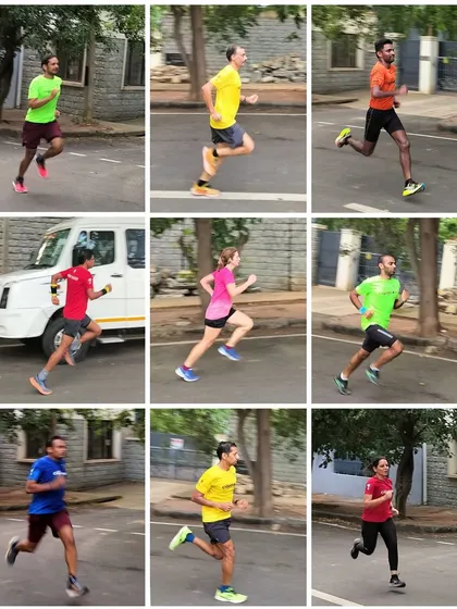 Hill repeats are tough, but they build incredible strength and power. This collage shows our runners digging deep and conquering the hills during a Thursday training session. This is where champions are made.