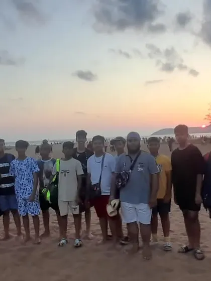 The team unwinding at a Goa beach after a tough day of tournament matches. Hard work is important, but so is team bonding.