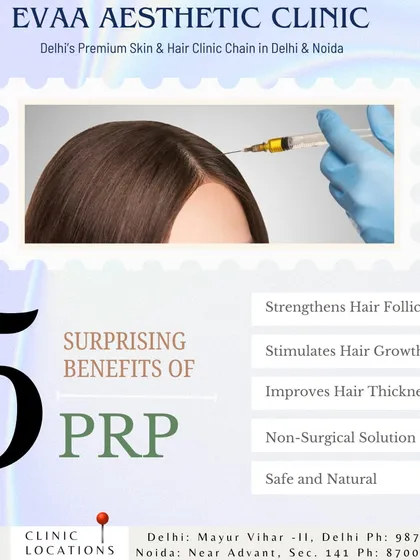 PRP is a versatile, natural, and non-surgical solution that we also use for hair restoration. It strengthens hair follicles, stimulates growth, and improves hair thickness.