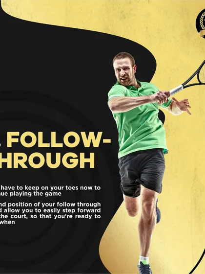 The final step is the follow-through. A proper follow-through ensures you maintain balance and are ready for the return shot, allowing you to step forward onto the court and continue the point.