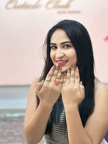 Actress Bhavana Appu looking gorgeous with her new set of nails from Cuticle Club.