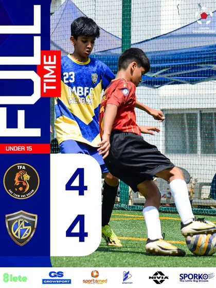 Absolute cinema. A thrilling 4-4 draw for our U15 team, showcasing incredible action and talent.