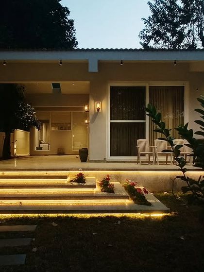 The warm, ambient lighting of the Amberle resort creates a cozy and intimate atmosphere in the evening, making it the perfect place to unwind and connect with nature.