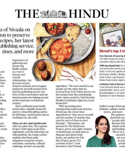 Nivaala - Recipe Preservation & Keepsakes In the Press photo 8