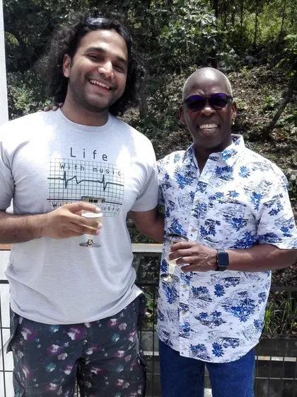 Sharing a relaxed moment with my teacher. The bond between a student and a guru is special, and not a day goes by that I don't think of all he left me with.