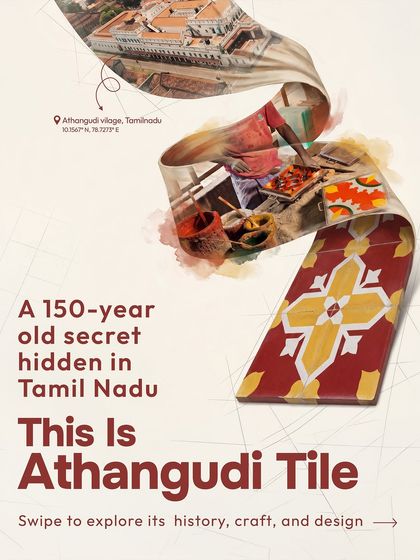 This is the Athangudi tile, a 150-year-old secret from Tamil Nadu. I am passionate about bringing such traditional crafts into modern homes. Each tile is handmade with local sand and natural pigments, telling a story of heritage and artistry right under your feet.