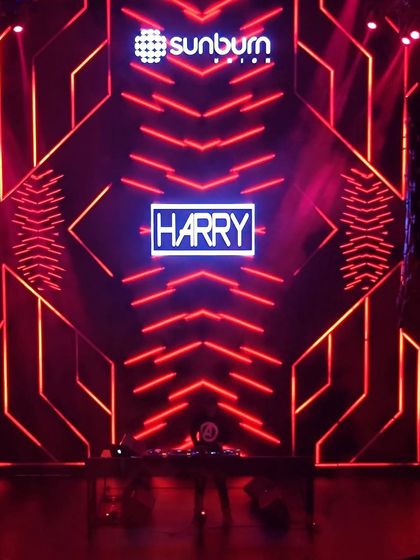 My name in lights on the main stage at Sunburn Union. This was during my warmup set for the Indigo Hotmix show, a great night of hip-hop and club music.