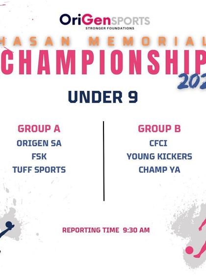 The team groupings for the Mixed Under 9 category at our championship.