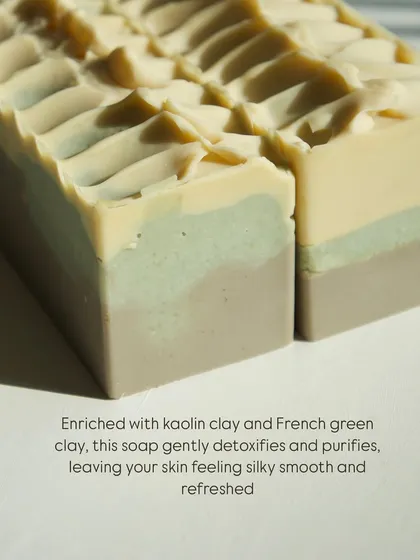 The layers of this soap are designed to gently detoxify and leave your skin silky smooth.