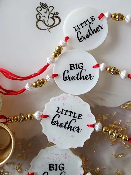 Custom rakhis for "Big Brother" and "Little Brother". Such a cute idea.