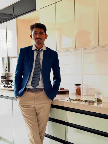 A personal moment in a newly completed kitchen project. Standing in a space that was once just an idea and is now a reality for my client is the most rewarding part of my work.