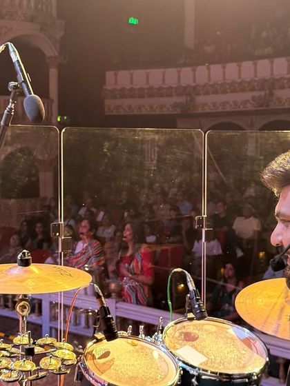 A view from the drum kit, looking out at the audience at the Royal Opera House. It's an incredible feeling to perform in such a historic venue.